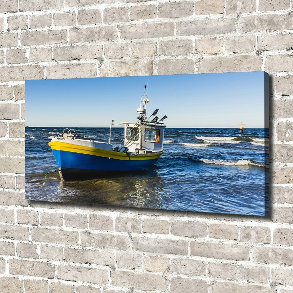 Foto canvas Een patrouilleboot op zee
