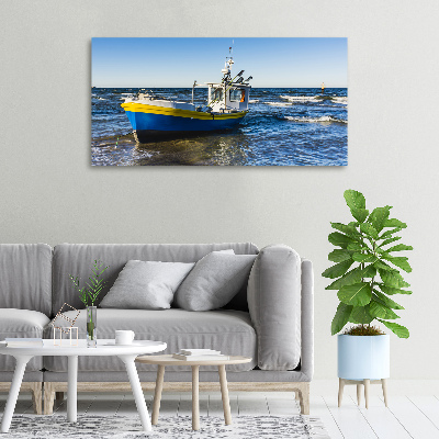 Foto canvas Een patrouilleboot op zee