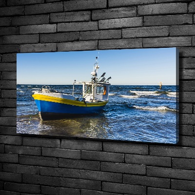 Foto canvas Een patrouilleboot op zee