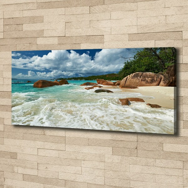 Canvas foto Strand op de Seychellen
