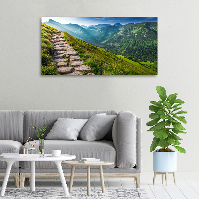 Foto canvas Wandelpad in het Tatragebergte