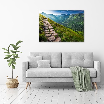 Foto canvas Wandelpad in het Tatragebergte