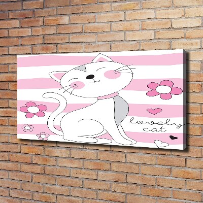 Foto obraz canvas Biały kot