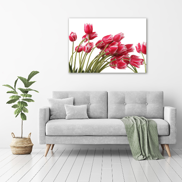 Foto canvas Rode tulpen