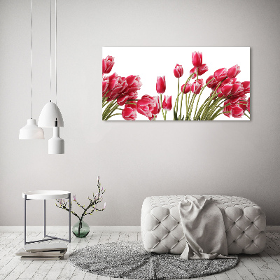 Foto canvas Rode tulpen