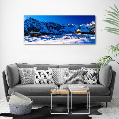 Foto canvas Huizen in het Tatragebergte