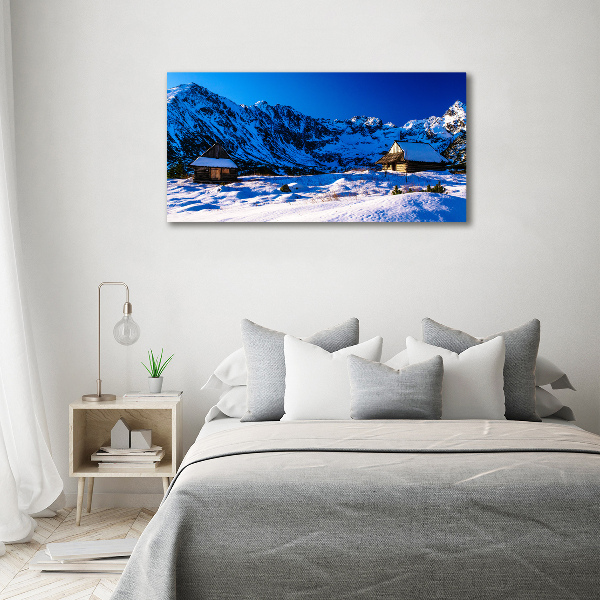 Foto canvas Huizen in het Tatragebergte