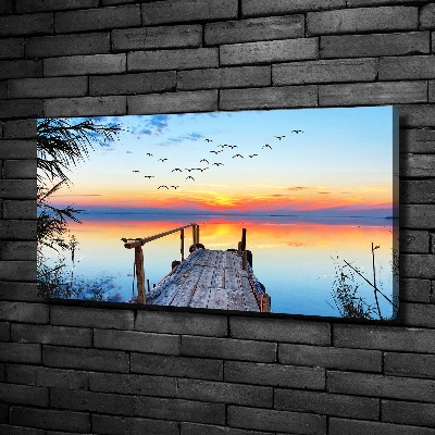 Canvas foto Steiger aan het meer