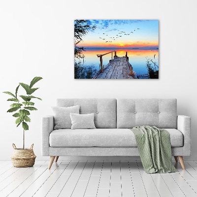 Canvas foto Steiger aan het meer