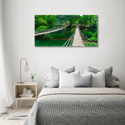Foto canvas Brug over de rivier