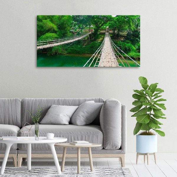 Foto canvas Brug over de rivier