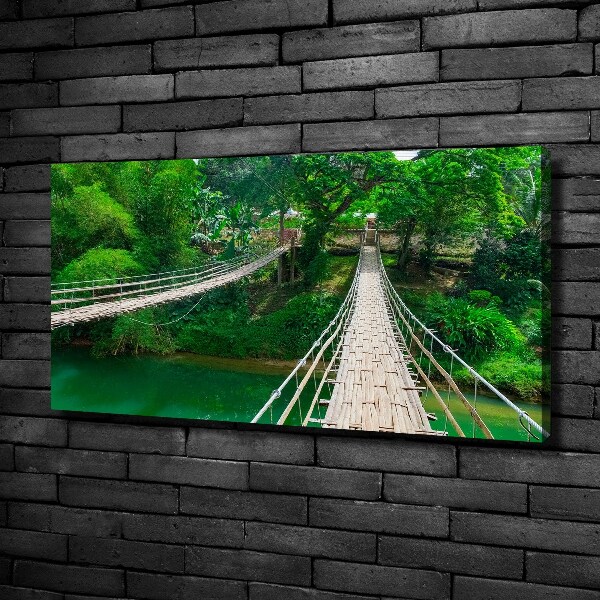 Foto canvas Brug over de rivier