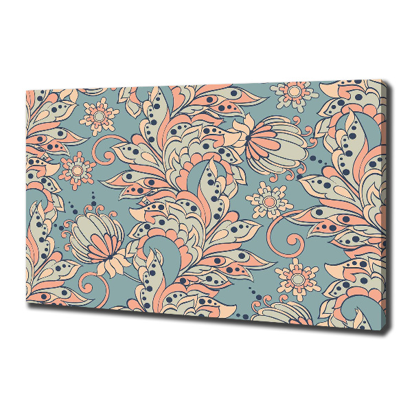 Canvas foto Etnische bloemen