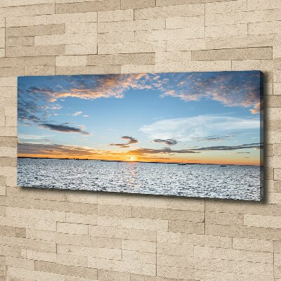 Canvas foto Schemering aan zee