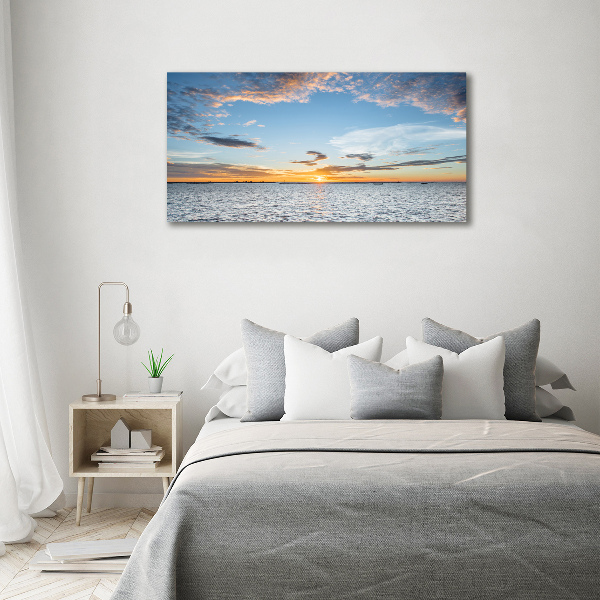 Canvas foto Schemering aan zee