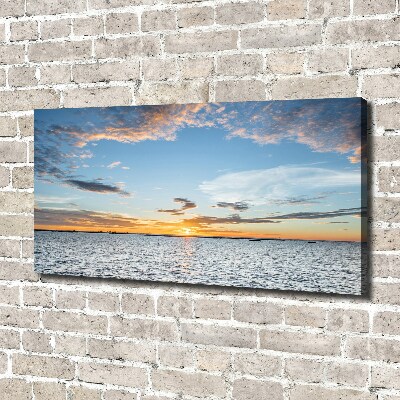 Canvas foto Schemering aan zee