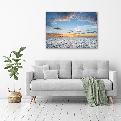 Canvas foto Schemering aan zee