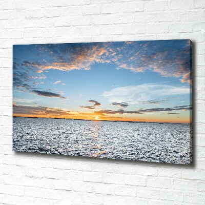 Canvas foto Schemering aan zee