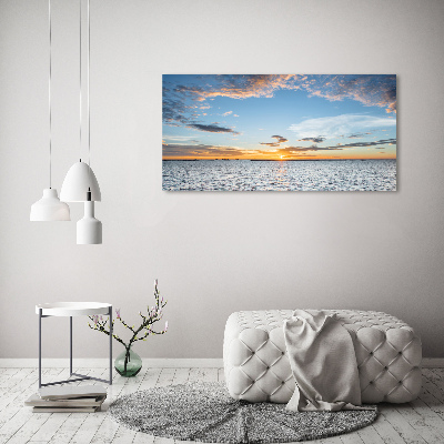 Canvas foto Schemering aan zee