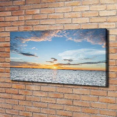 Canvas foto Schemering aan zee