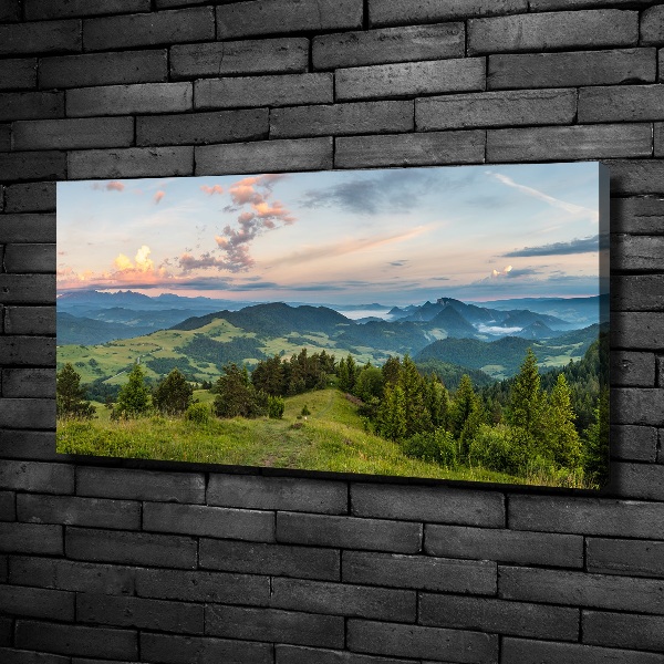 Canvas schilderij Panorama van het Pieninygebergte