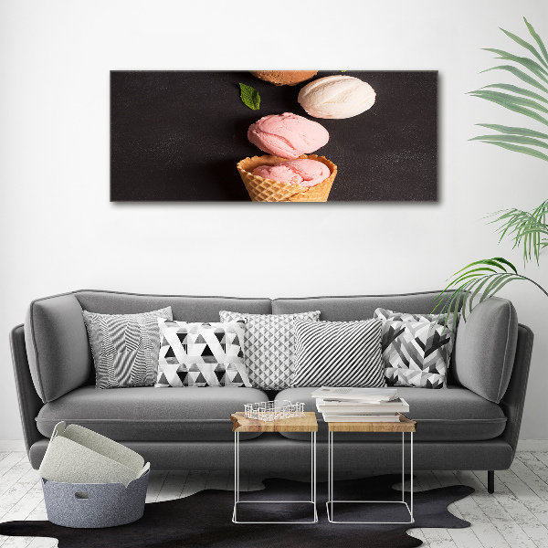 Foto canvas IJs in een wafelhoorntje