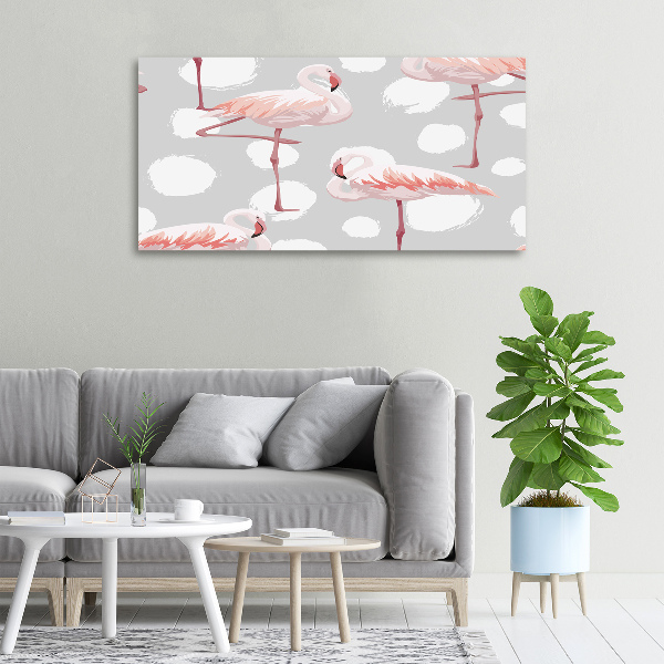 Foto op canvas Flamingo's