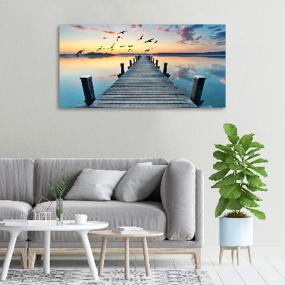 Foto canvas Houten steiger