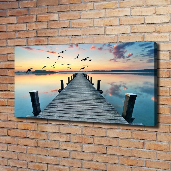Foto canvas Houten steiger