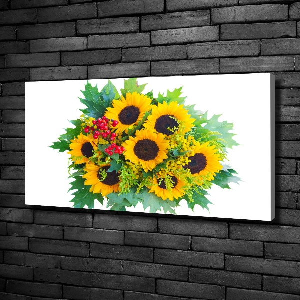 Foto op canvas Een boeket zonnebloemen