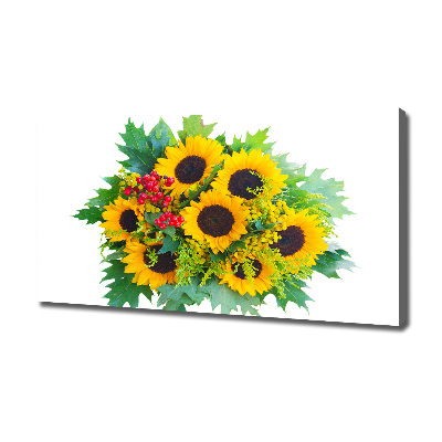 Foto op canvas Een boeket zonnebloemen