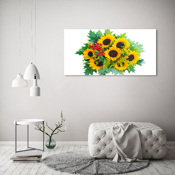 Foto op canvas Een boeket zonnebloemen