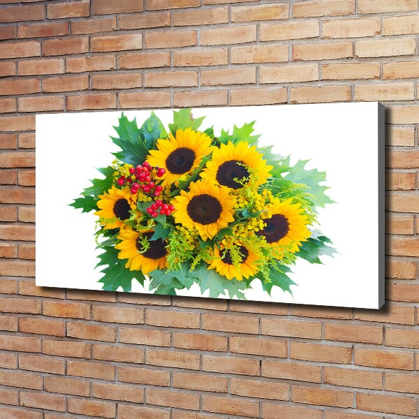 Foto op canvas Een boeket zonnebloemen