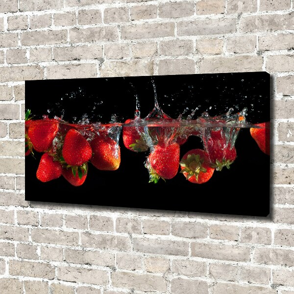 Foto op canvas Aardbeien onder water
