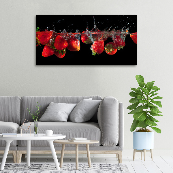 Foto op canvas Aardbeien onder water