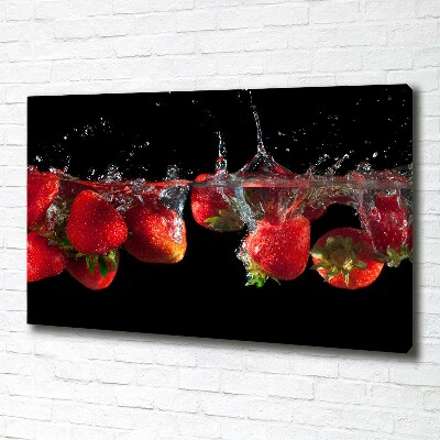 Foto op canvas Aardbeien onder water