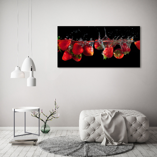Foto op canvas Aardbeien onder water
