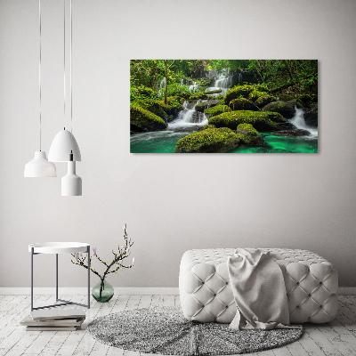 Canvas foto Waterval in het bos