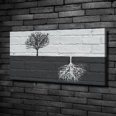 Canvas foto Bomen op de muur