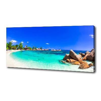 Foto canvas Strand op de Seychellen