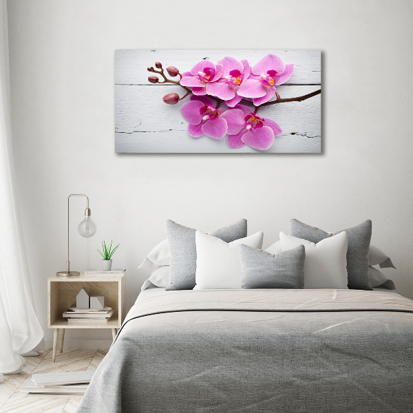 Foto canvas Orchidee op hout