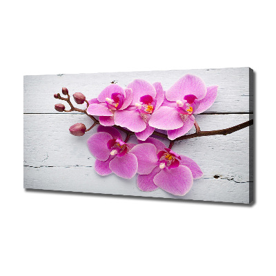 Foto canvas Orchidee op hout