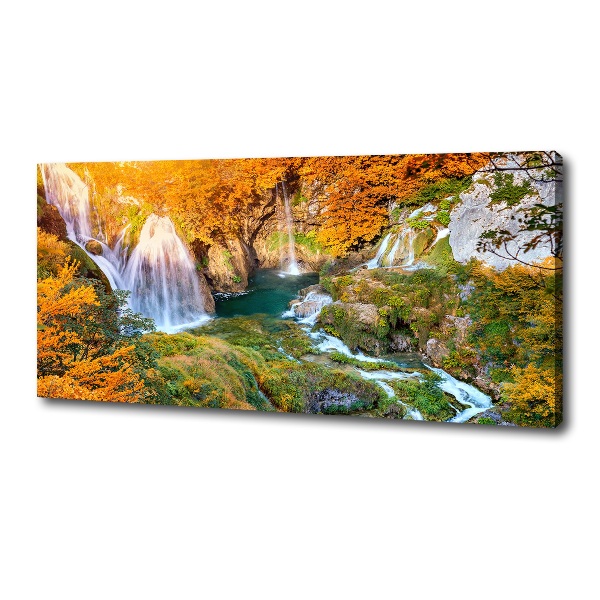 Foto op canvas Waterval in de herfst