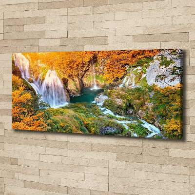 Foto op canvas Waterval in de herfst
