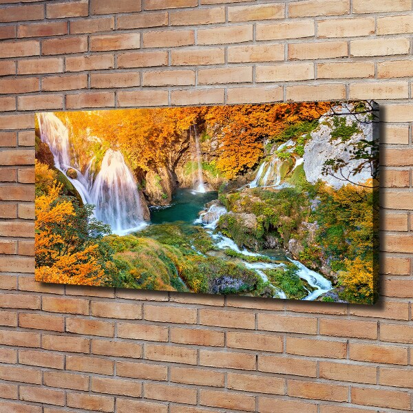 Foto op canvas Waterval in de herfst