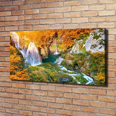 Foto op canvas Waterval in de herfst
