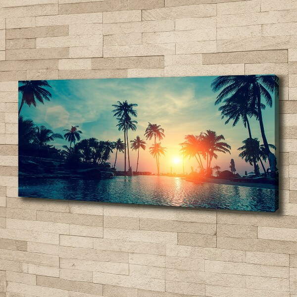 Canvas foto Palm Sunset