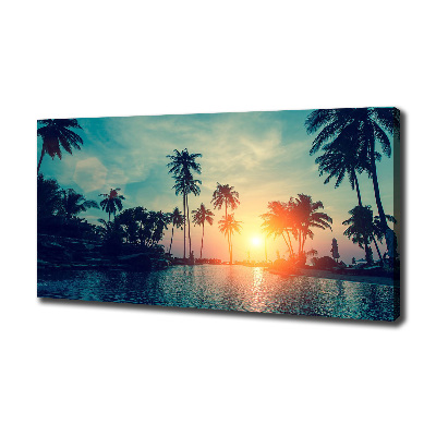 Canvas foto Palm Sunset