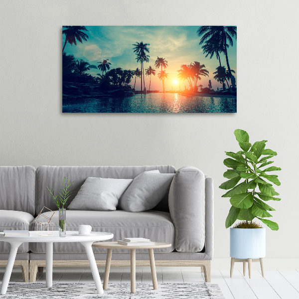 Canvas foto Palm Sunset