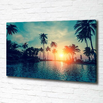 Canvas foto Palm Sunset
